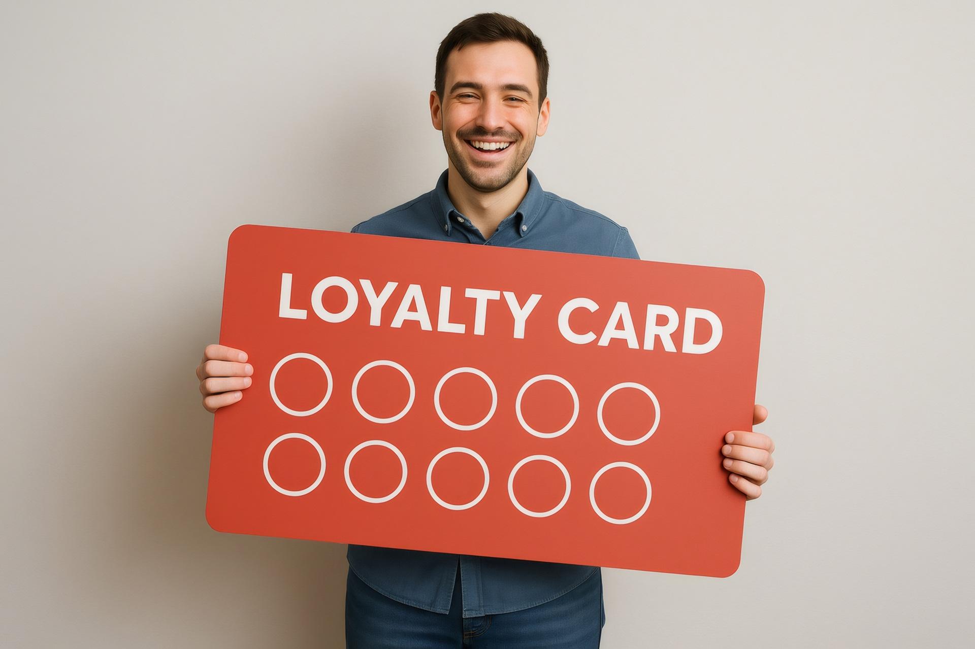 Mann mit großer Loyalty Card | Base Liquid